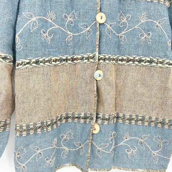 Dressbarn‎ Womens Vintage Artsy Boho Floral Embroidered Tapestry Jacket Size L - Picture 5 of 8